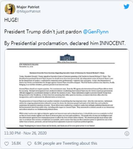 官方消息:弗林将军是无辜的|Sierra(NZ)