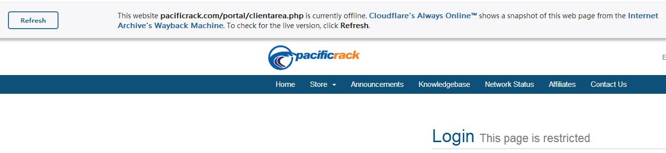pacificrack登录界面离线了····-图1