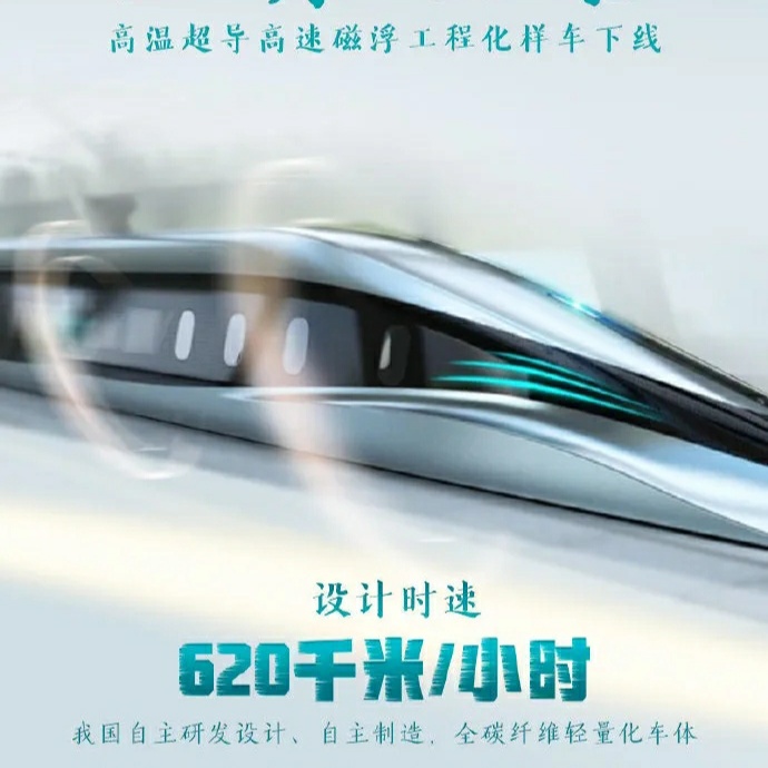 世界首台!设计时速620千米高温超导高速磁浮工程化样车下线-百货之家