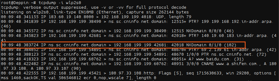 tcpdump -i